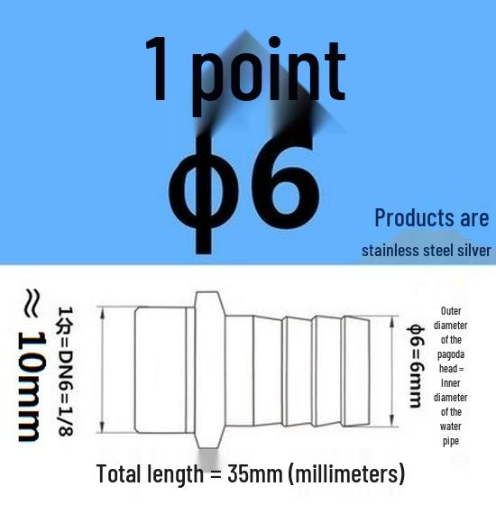 304 Stainless Steel Hex Threaded Water Hose Barb Connector