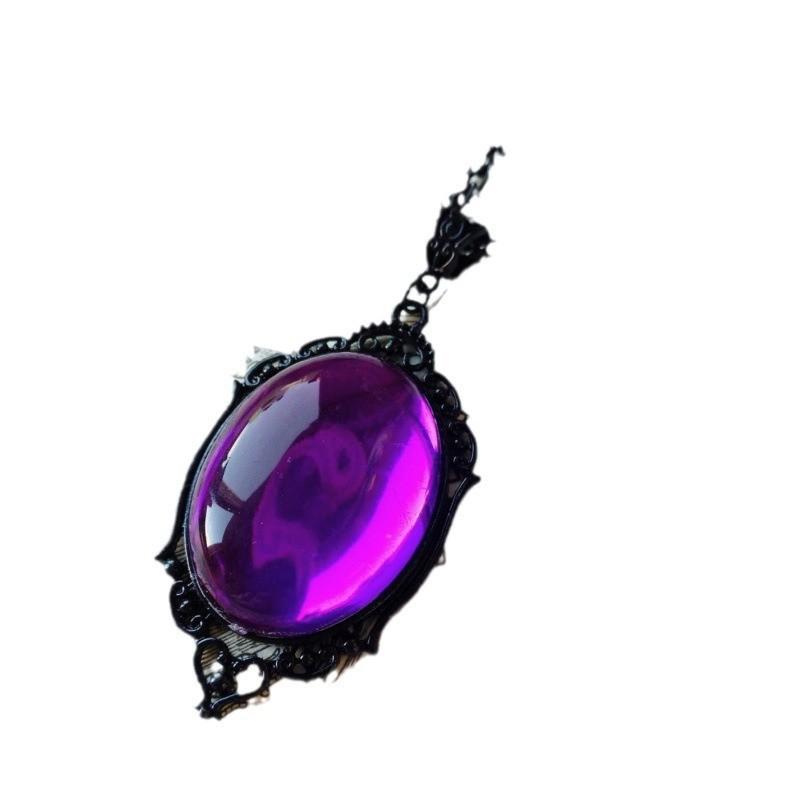 Ретро Хрустальное Ожерелье, Рельефный Хрустальный Кулон, Дьявольские Украшения на Хэллоуин. One Size
