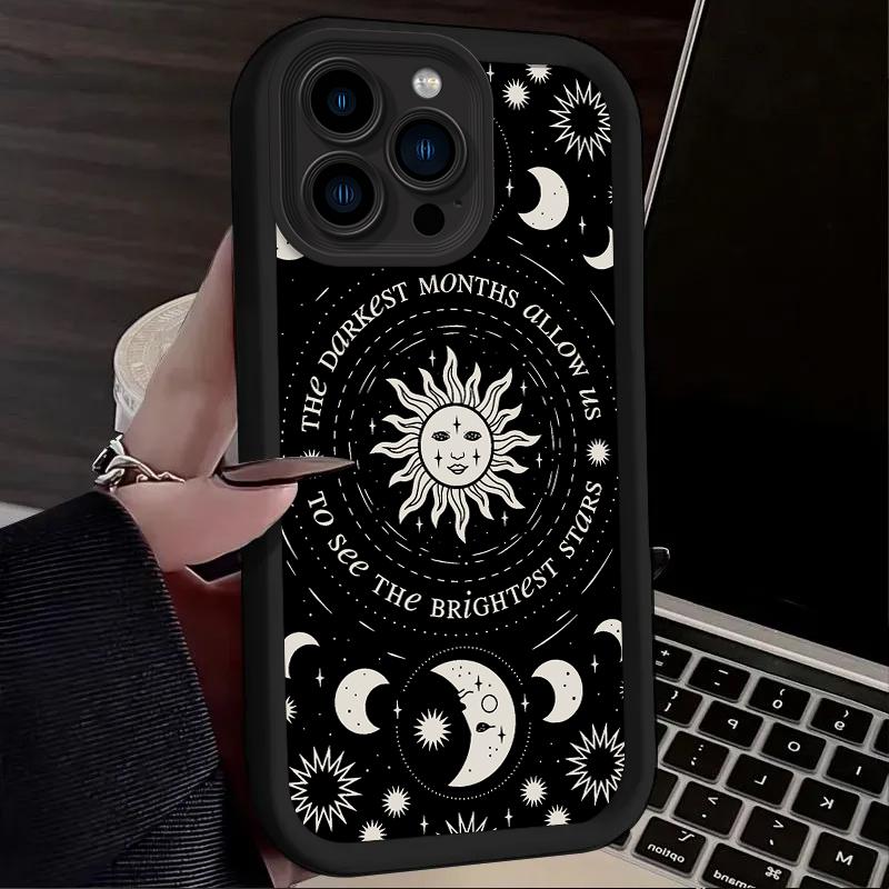 Luxury Retro Moon Sun God Phone Case For Google Pixel 9 8 7 8A 7A Pro XL 4G 5G Soft Silicone TPU Back Cover