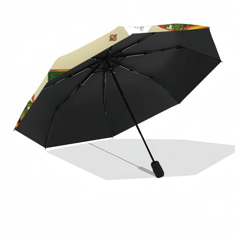 1 Stück Weihnachts-Zug Automatischer Öffnungs-Faltregenschirm - 8 Speichen Eisenrahmen, Outdoor, Festliches Geschenk für Fans, Reisende, Tägliche Nutzung.SS090