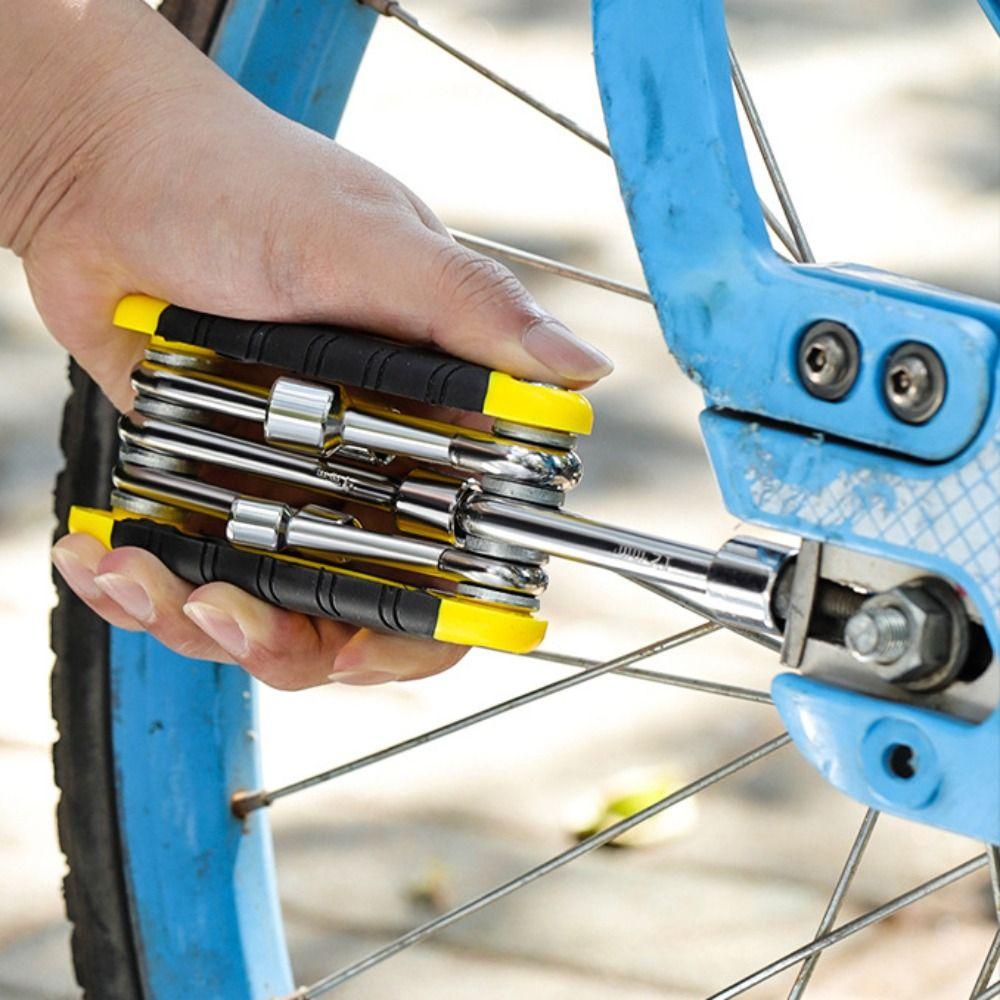 Multifunction 6 in 1 Socket Wrench High Hardness Screwdriver Wrench Folding Socket Wrench  Bicycle