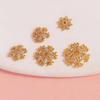 18K Gold-Filled Flower Cap Snowflake Crystal Pearl Spacer Bead Bracelet DIY Kit