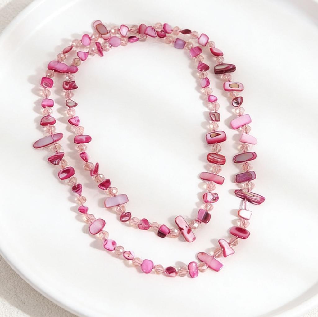 Bohemian Shell Beaded Necklace Light Luxury Niche Vacation Style Collarbone Chain National Style Temperament High Sense Item Decoration