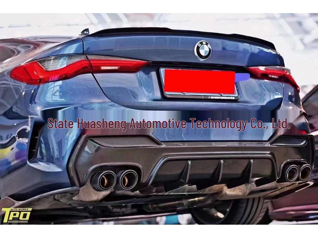 3D Style Carbon Fiber Rear Diffuser & Corner Extensions for BMW 4 Series G22 Coupe
