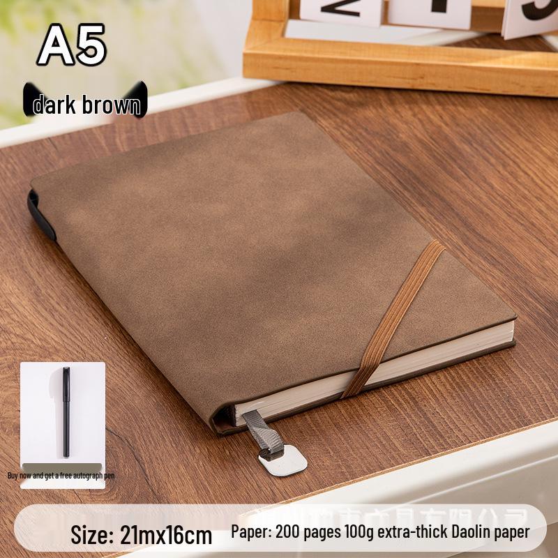 A5 Retro Tie-Up Sheepskin Leather Notebook: Soft Leather Journal for Office and Meetings