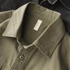 Men's Work Shirt Spring Autumn American Retro Style Loose Lapel Long Sleeve Shirt Jacket Casual Button Down Overshirt for Male Daily Streetwear
