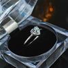 New Heart-shaped Flash Zircon Single Diamond Simple Love Open Ring Women's Exquisite Party Daily Versatile Ring 2026