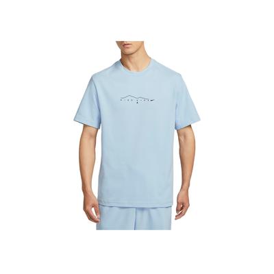 Primäres Dri-Fit Trendiges Minimalistisches Vielseitiges Mode Einfarbiges Markenlogo Kurzarm T-Shirt Herren Tops Hellarmeeblau IF0374440