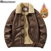 Autumn Winter Men Warm Pilot Jackets Fleece Suede Thick Coats Male Single Breasted Classic Parkas Fahion Windbreaker