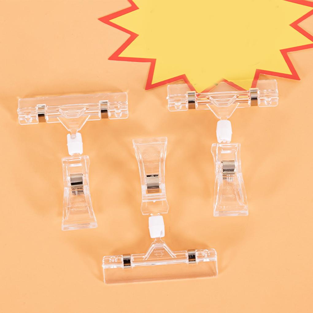 20pack/lot Practical Clear Sign Holder Clip For Wide Application Easy To Transparent Plastic Clip As Shown