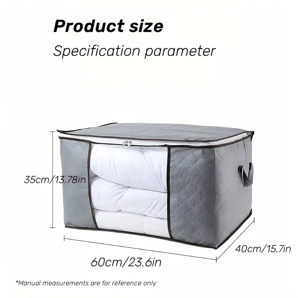 1pc Quilted Clothes Storage Bag with Clear Window - Dustproof,  for Moving, Packing, and Organizing Towels and Linens, Clothes Organizer Storage