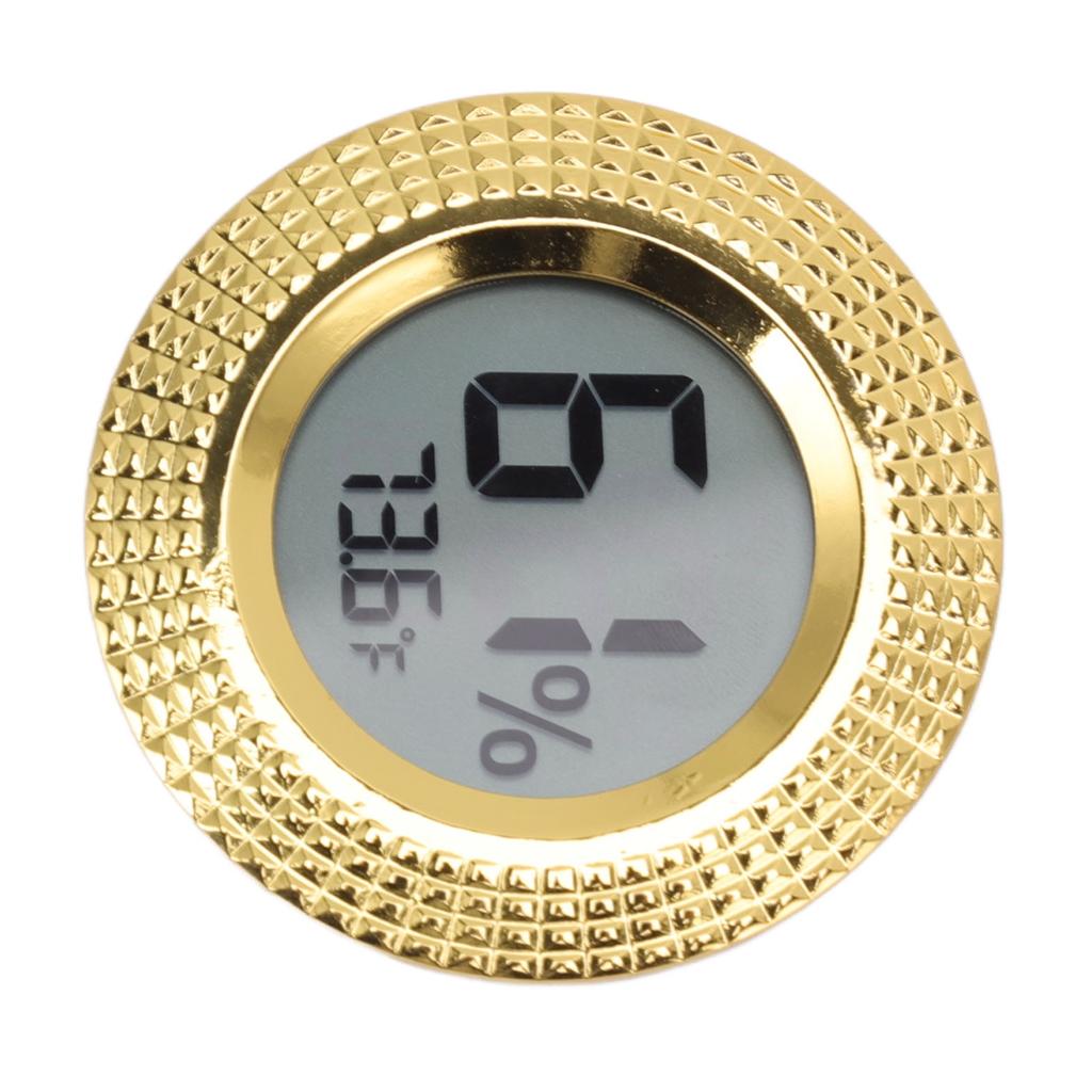 Insert Digital Hygrometer Round Cigar Box High Accuracy Electronic Temperature Humidity Meter