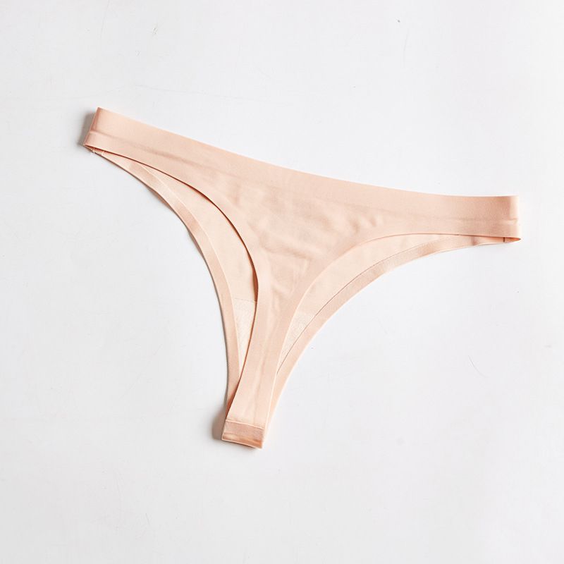 Women's Tangas Thong Low Waist Panties G-String Briefs Solid Color Underwear