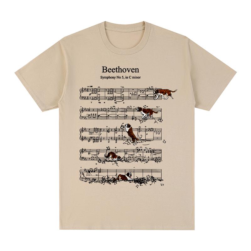 Beethoven Hund Vintage T-Shirt Musiker Baumwolle Herren T-Shirt Neues TEE TSHIRT Damen Oberteile