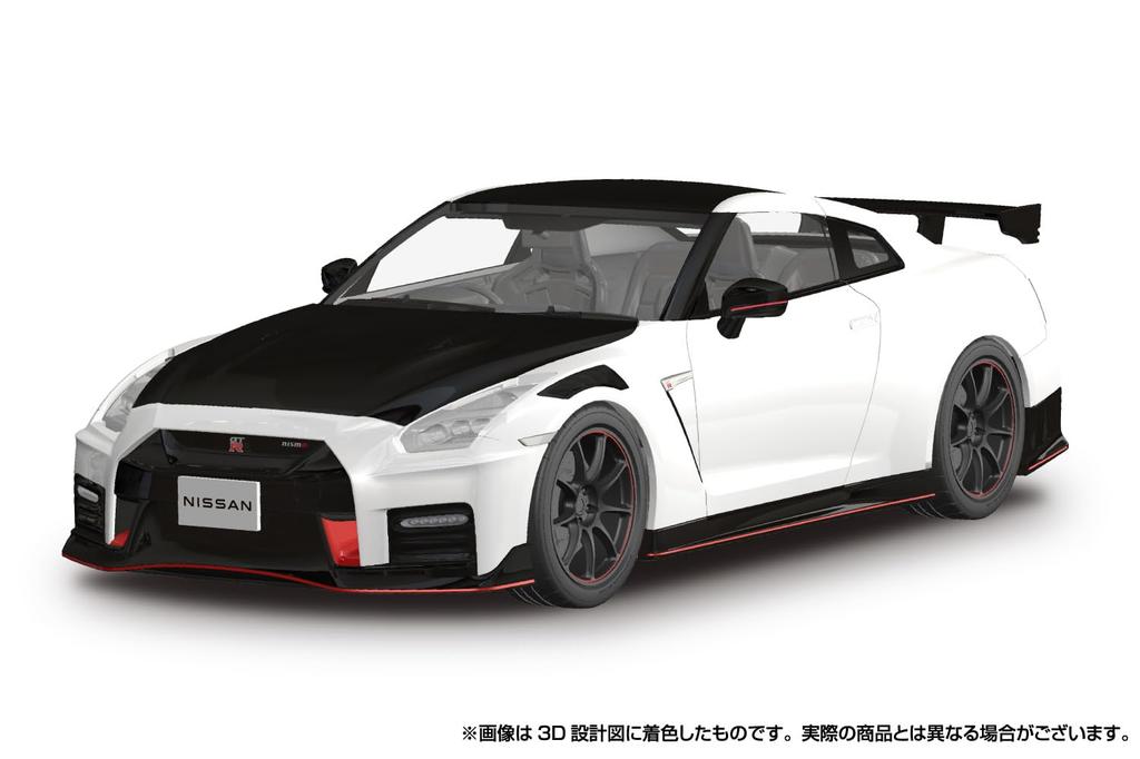 Aoshima Bunka Kyozai Scale Rakupla Snap Car Series R35 NISSAN NISMO Special Edition 2022 Brilliant White Pearl Plastic Model Kit 1/24 No.02-BW GT-R