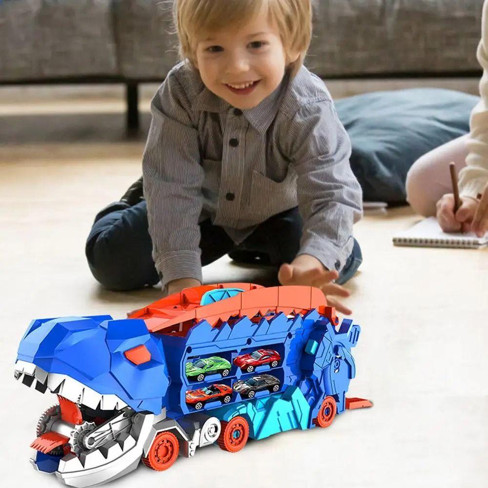 Dual-mode Dinosaur Car Toy Folding Dinosaur Track Toy Dinosaur Transformed Toy Birthday/Chistmas