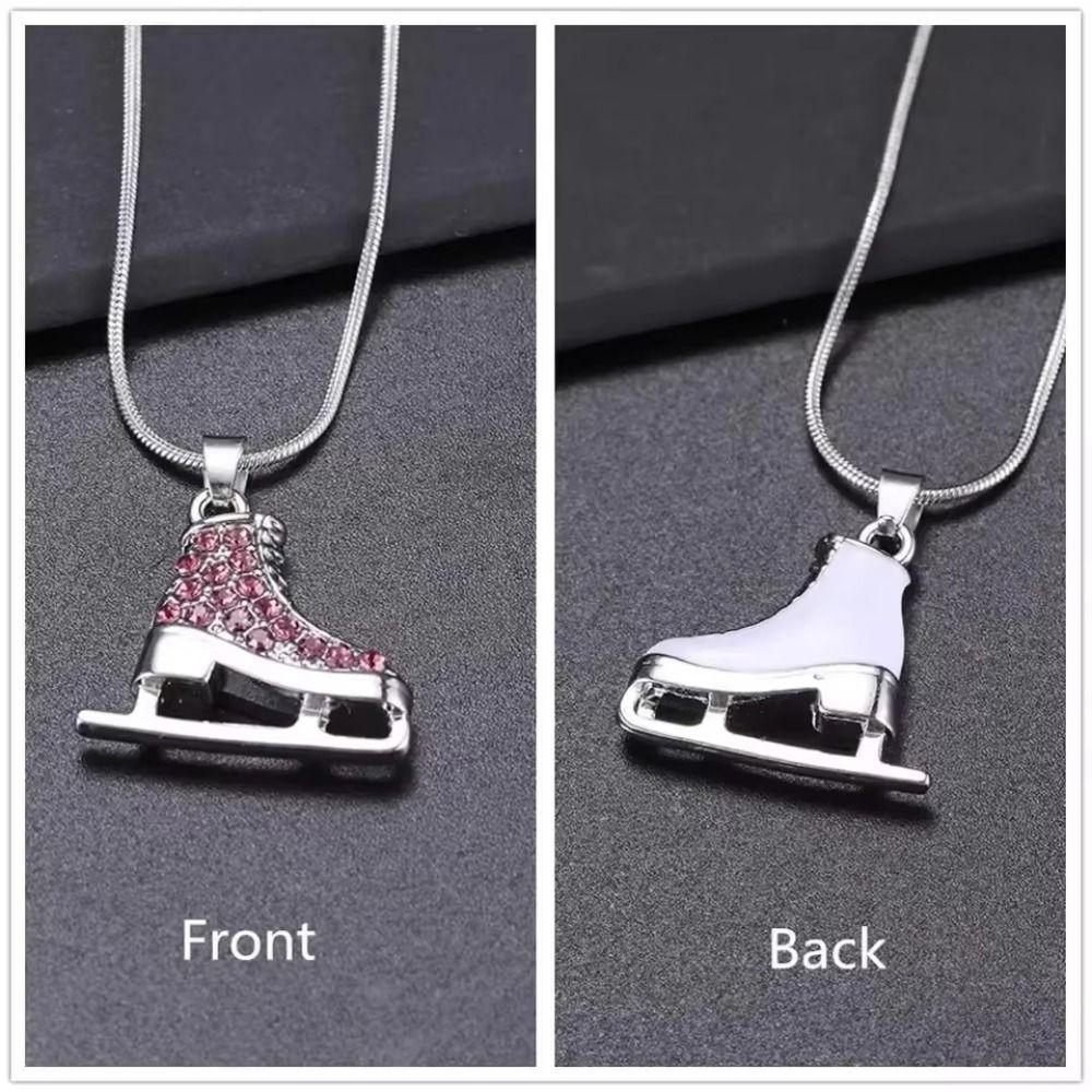 Choker Winter Ice Skate Shoe Necklace Sliver Color Figure Skating Pendant Winter Sport