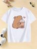 2026 Funny Capybara Lovely Design T Shirts Manga Kids Children's T-shirt Boys Girls Summer Spring Casual Top Tee