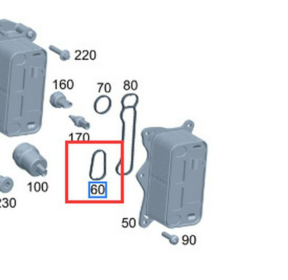 Mercedes M654 916 Engine Radiator Gasket (Part 6541840380)