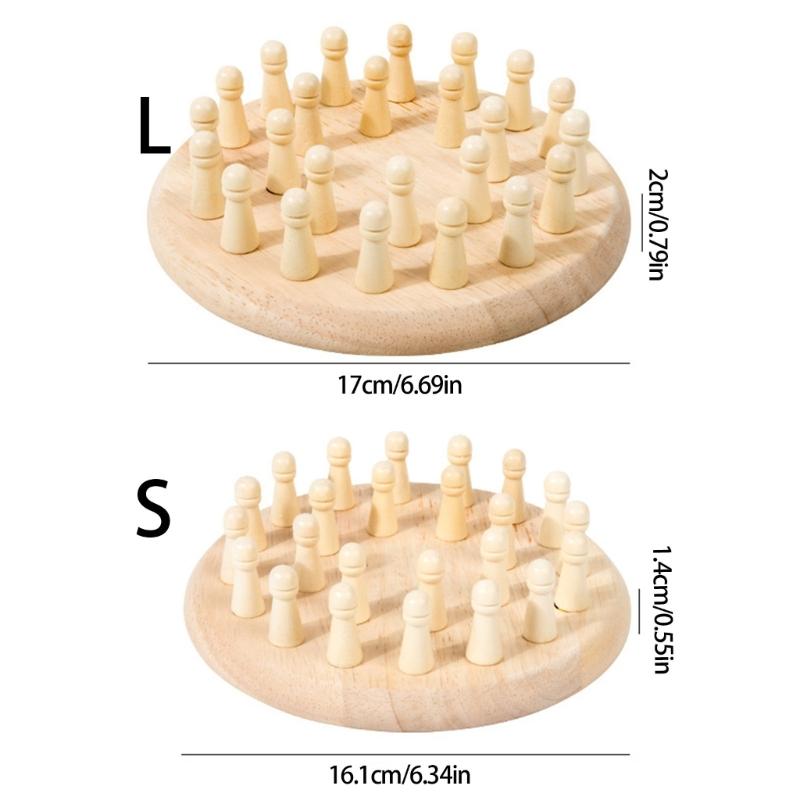 Wooden Memory Matching Game Concentration Training Educational Toy Early Education Color Memory Chess for Kids