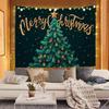 Black Gold Christmas Tree Tapestry Wall Hanging Xmas Ornaments Holiday Aesthetic Wall Art Bedroom Living Room Decor