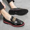 Fashion Men Casual Slip-On Leather Shoes Business Casual Patent Leather Glossy Shoes Man Streetwear Fashion Wedding Dress Luxury Shoes
