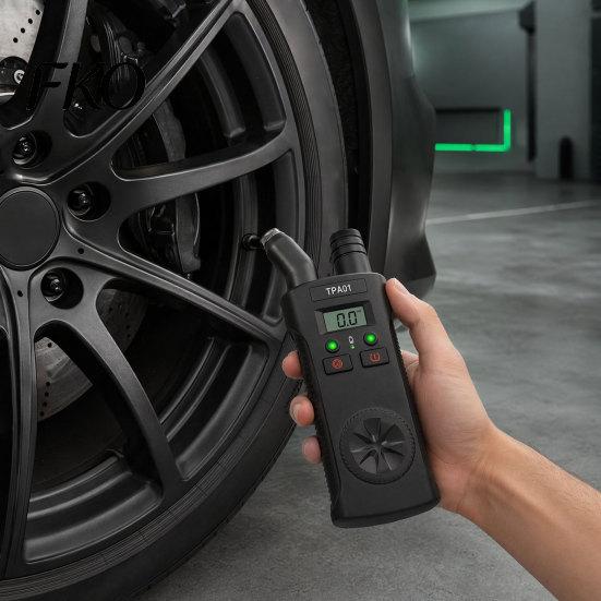 2 In 1 Tire Pressure Gauge in Gauge, Digital Sensor Reset Tool for 433 MHz, Garage Compatible 0-150 PSI Car Motorcycle Tester, Auto Shut