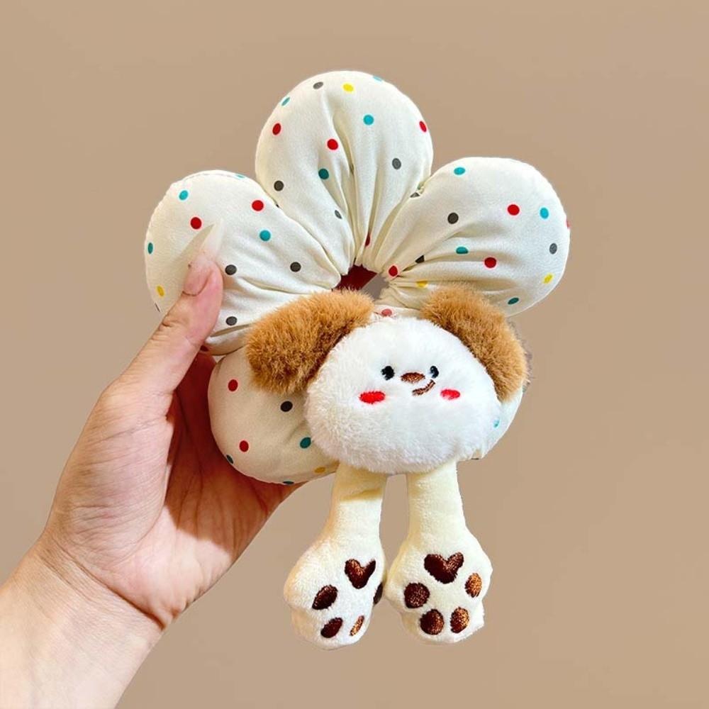 Cute Cotton Filled Scrunchies Cloth Plaid Flower Hair Ring Creative Bun Rubber Bands  Travel