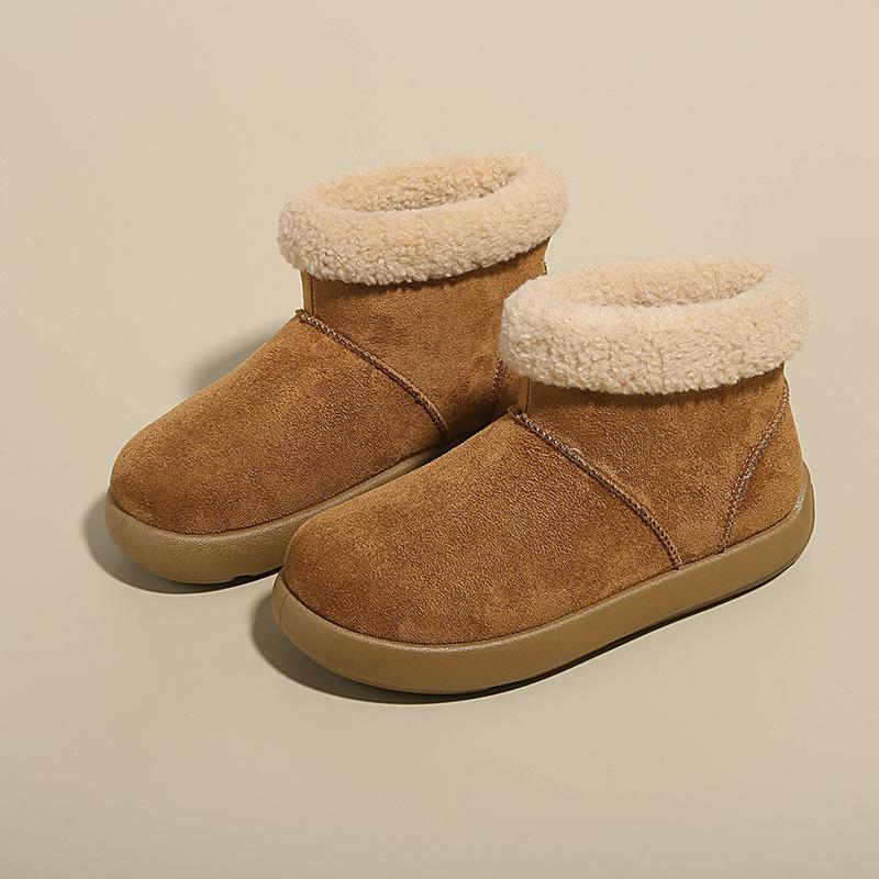 

Women s Fur One Thick Bottom Heightening Winter Lightweight Warm Snow Boots Non-slip Wear-resistant Casual Sports Cotton Boots 41 коричневий