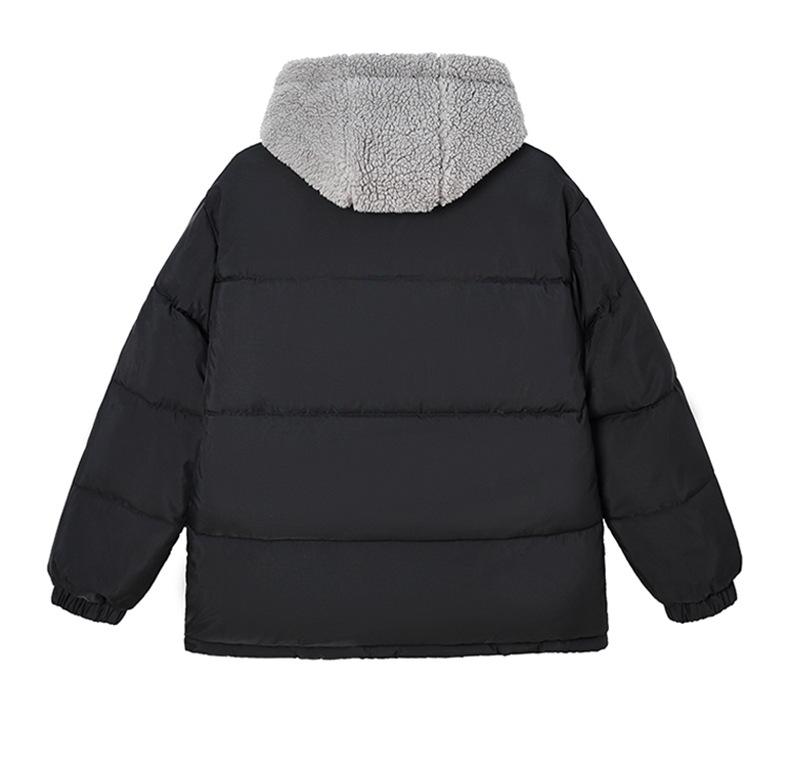 Winter Down Padded Jacket Thickened Lamb Wool Padded Jacket Fake Two-piece Large Size Women's Short Padded Jacket
