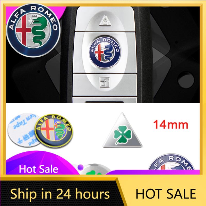 Car Stickers For Alfa Romeo 5/10PCS 14mm Car Remote Key Sticker Aluminum Badge For Alfa Romeo 159 Sportwagon Giulietta Mito 147