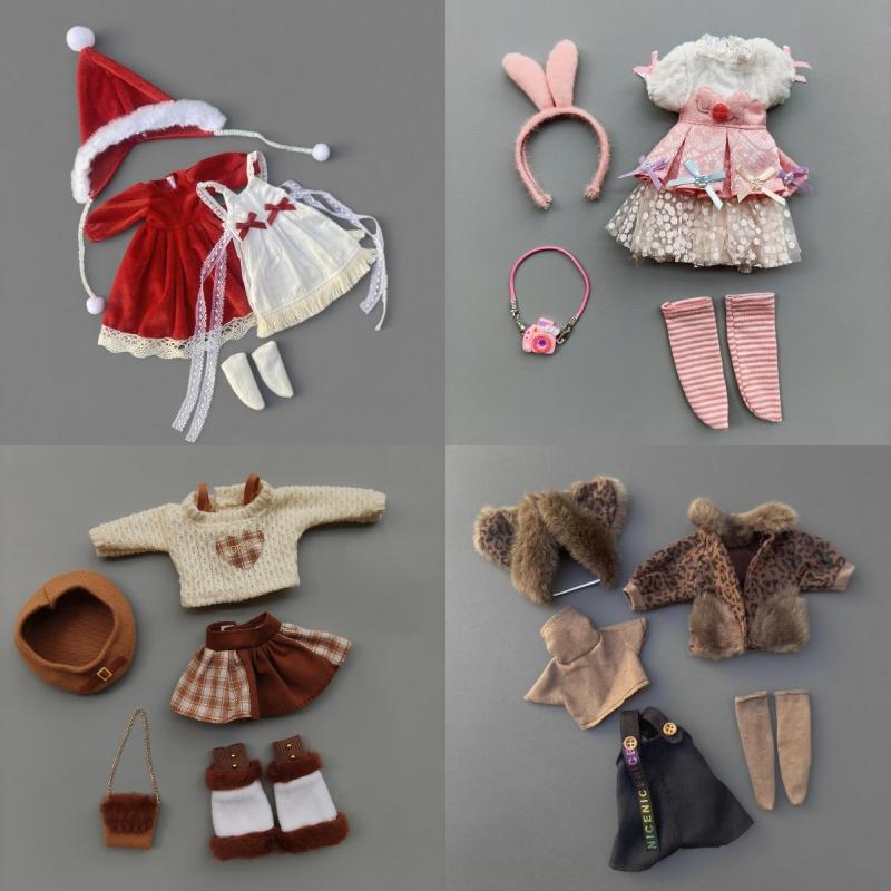 1 Set Furry Cute Winter Suit 1/6 Doll Diy Accessories Dress Up Toy Universal 30Cm Doll'S Clothes For Children Gifts