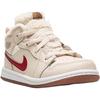 Air Jordan 1 Mid Utility TD Fleece Baby-Sneakers Tan Pearl-White Dark-Driftwood DO2209-264