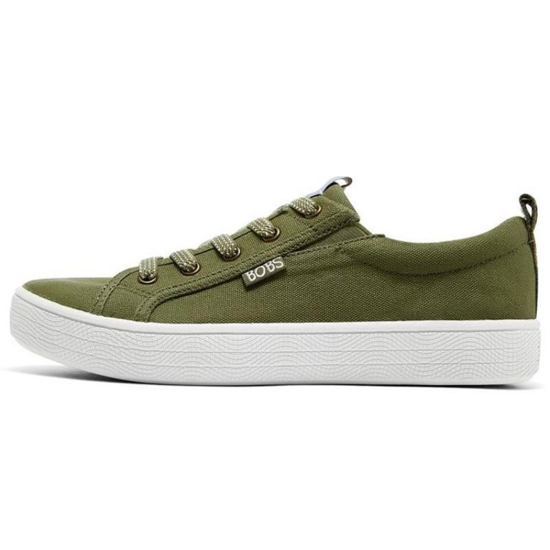 Skechers BOBS Extra Cute Women Low Top Skate Shoes Olive Green 113323-OLV 35