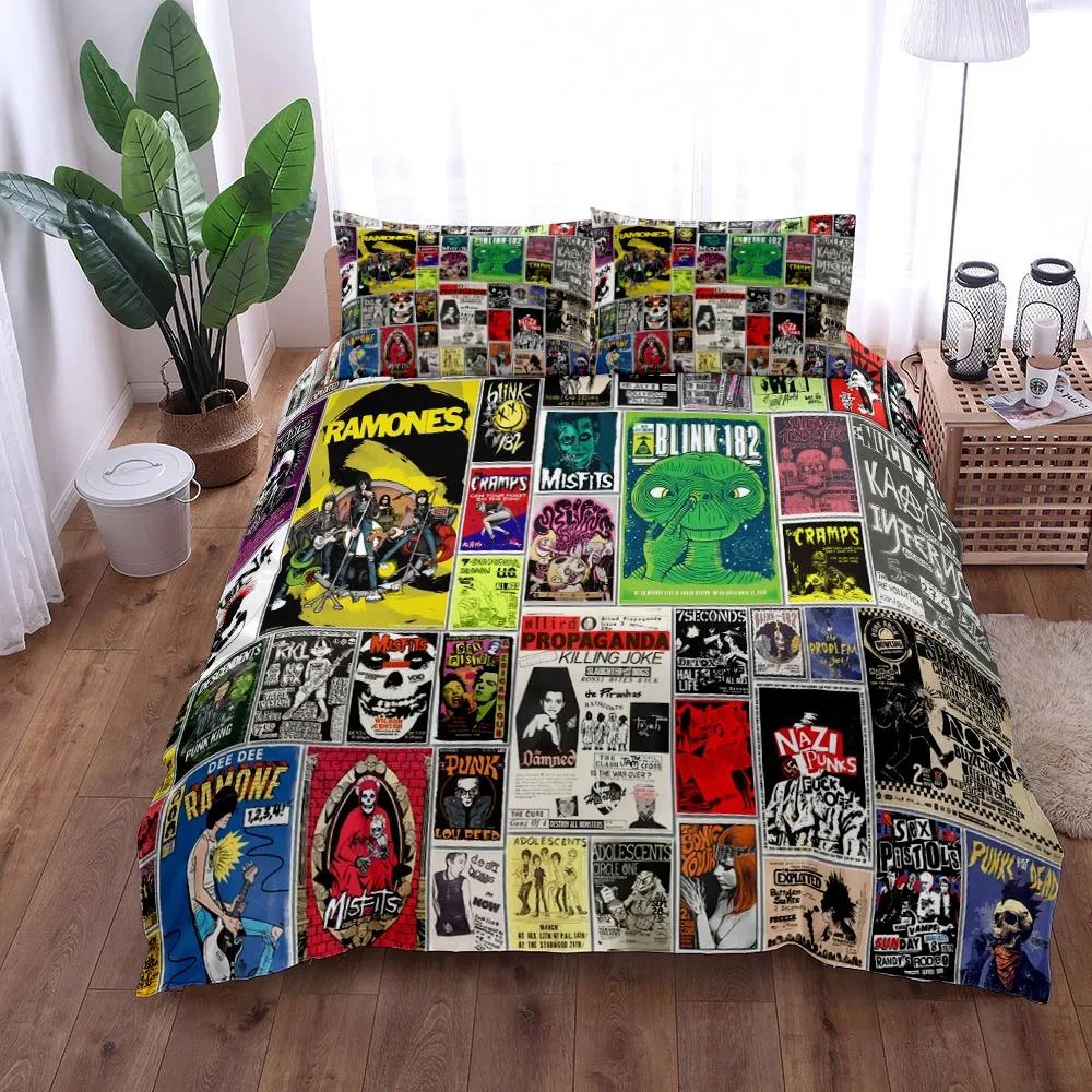 Retro 80s Punk Memory Duvet Cover Set King Queen Double Full Twin Single Size Bed Linen Set