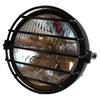 Karun Universal 12V Headlight with Guard for Vintage Motorcycles, Black (Type 2, Clear Lens)