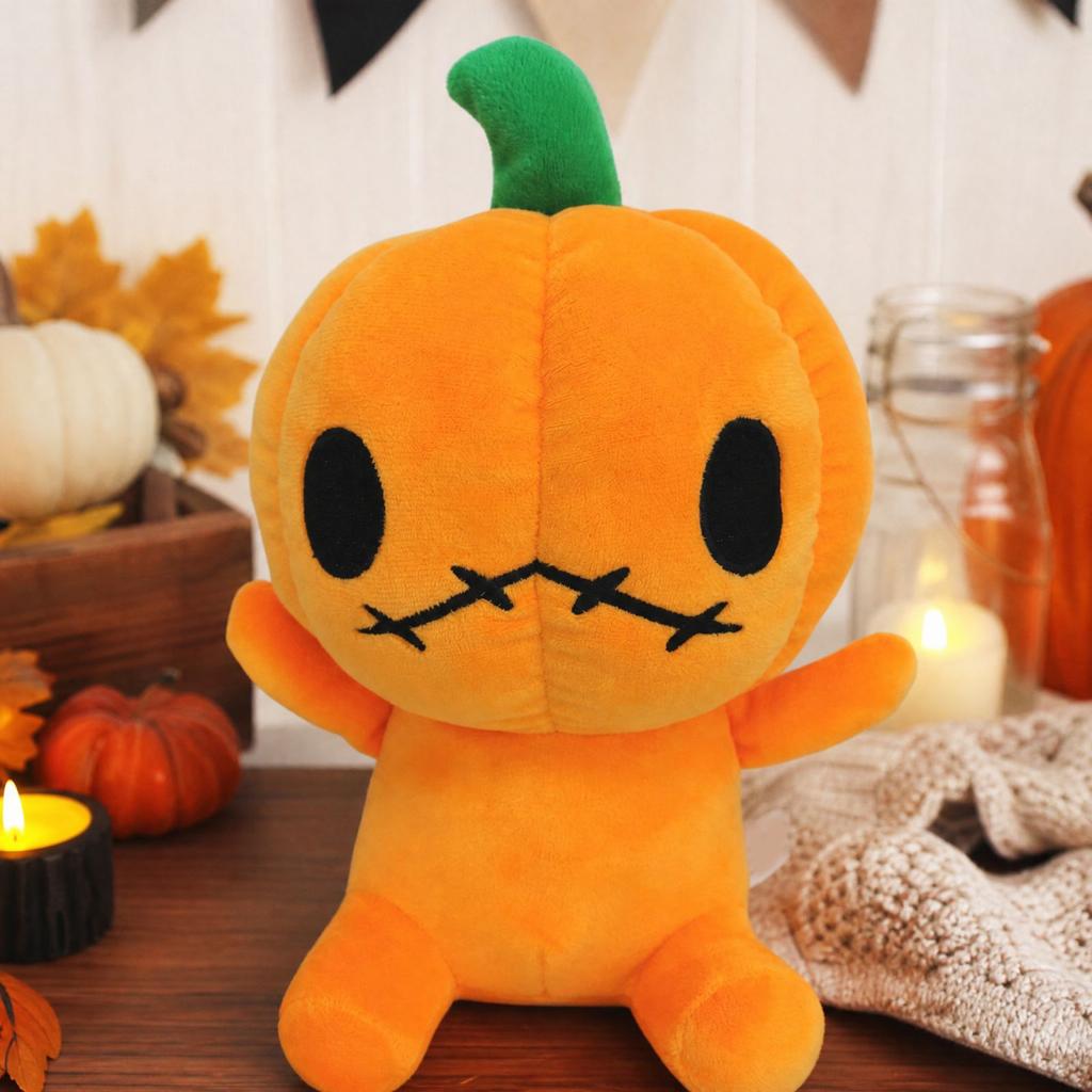 Soft Halloween Stuffed Animal Toy with Stitched Mouth for Home Party Decoration