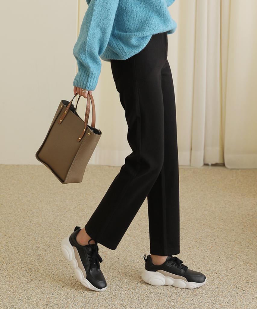 Jikeulib Secret Elastic Waist Thick And Warm Spandex Slacks