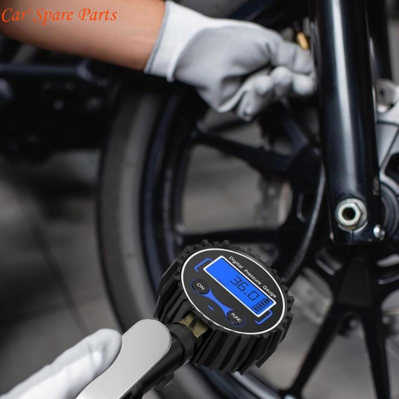 Y4UA Digital LCD Display Car Tire Air Pressure Inflator Gauges 200PSI Pressure Gauges