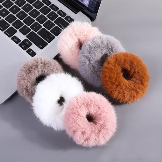Ponytail Headbands Fluffy High Elastic Big Ring Donut Shape Women Hair Bands for Dating