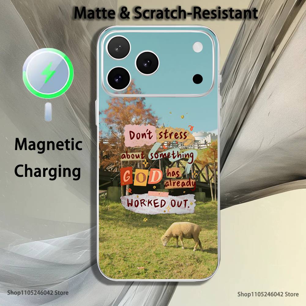 

Jesus Bible Verses Magnetic Wireless Charging Transparent White Phone Case For iPhone 17,16,15,14,13,12,11,Pro,Max,Plus iPhone14ProMax