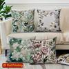 2D Floral Embroidered Pattern Decorative Pillow Covers Pattern Cushion Cover Suitable For Sofa Bedroom Car Pillow Cover