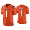 Cincinnati Bengals NFL Football Jersey Burrow 9 Chase 1 Embroidered Fan Wear Unisex V-Neck Cotton Sport Shirt