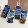 Phone Cover For Samsung Galaxy Z Flip 7 6 5 4 Case Transparent For Samsung Z Flip 3 Hard PC Van Gogh Art Starry Night Aesthetics