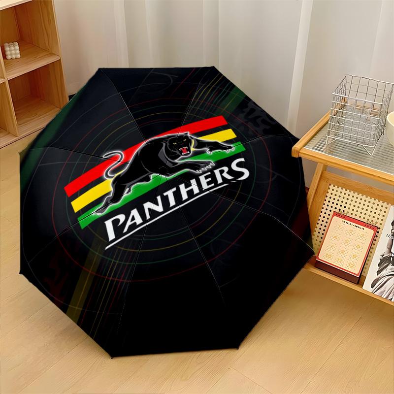 Penrith Panthers Print Auto 8?Ribs Folding Umbrella Wind Resistant Lightweight Automatic Umbrella For Daily Travel
