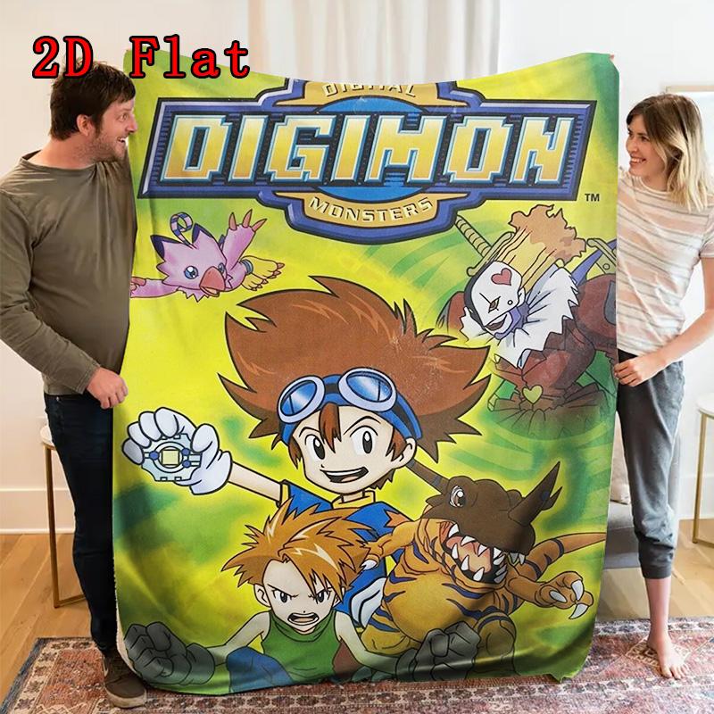 Digimon 2D Flat Pattern Flannel Blanket High quality All Seasons Warmth and Comfort Perfect for Christmas Gifts.NMT0928543