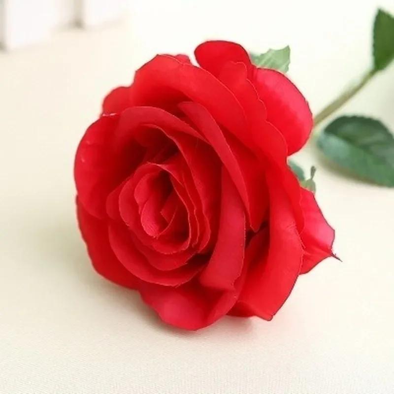 1Pc Artificial Flower Flannel Rose Fake Flower Wedding Home Decoration Artificial Flower Decoration Valentine's Day Gift Flowers