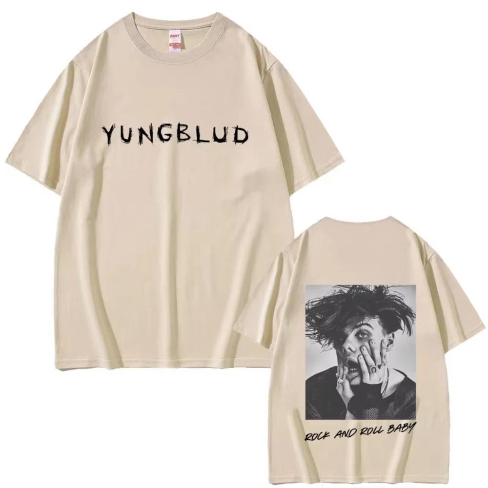 Singer Yungblud Portrait Graphic TShirt Unisex Casual Retro Street Style Mens Fashion Gothic TShirt Mens Soft Cotton TShirt