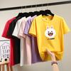 2025 Sommer Lässig locker Studenten T-Shirt junges Mädchen T-Shirts Harajuku niedlicher Cartoon-Druck Kurzarm T-Shirts Damen Y2k Tops