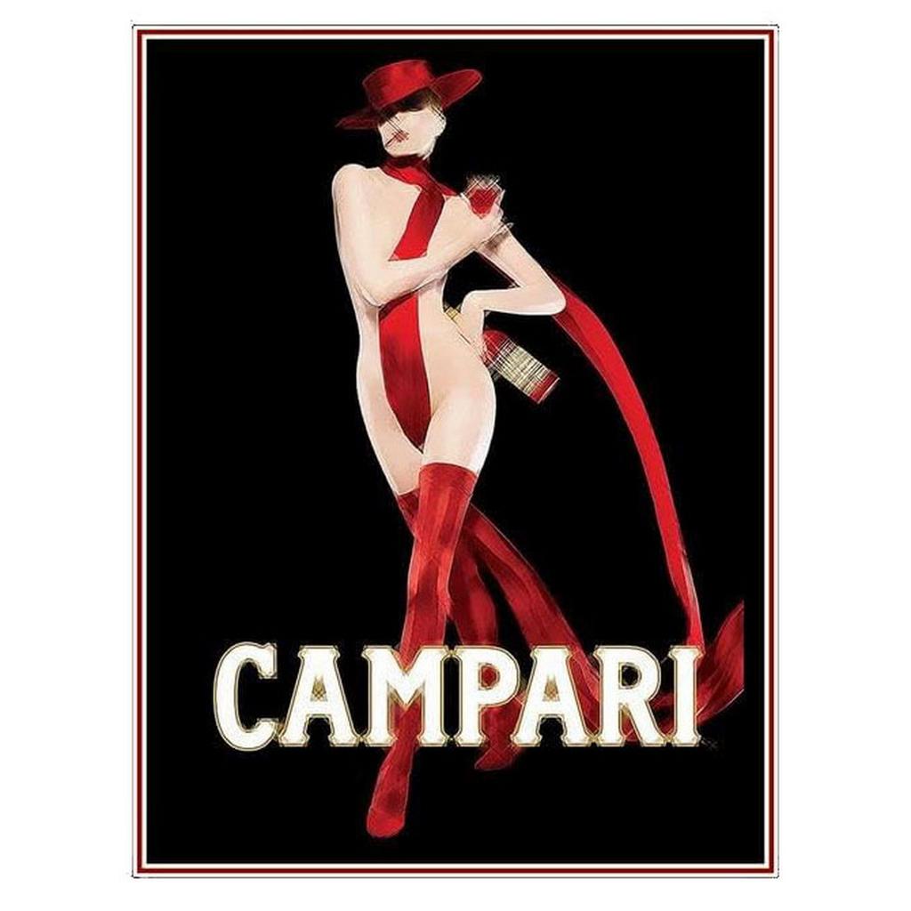 Campari Metal Tin Signs Martini Wall Decoration Plaque Vintage Art Poster Iron Painting for Man Cave Home Cafe Garden Club Ba